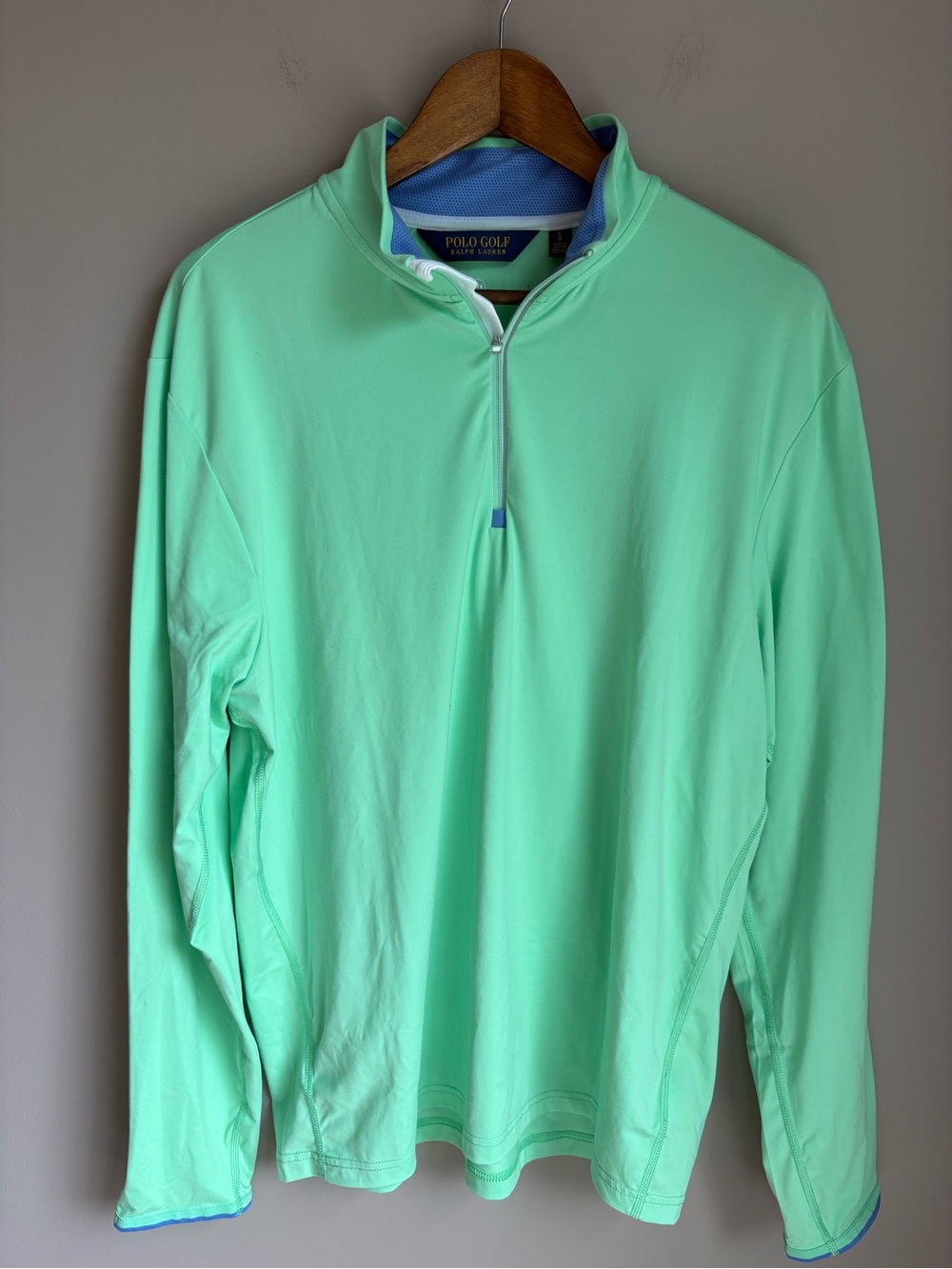 Polo Ralph Lauren Men’s Golf Performance 1/4 Zip Pullover Mint Green Size Large